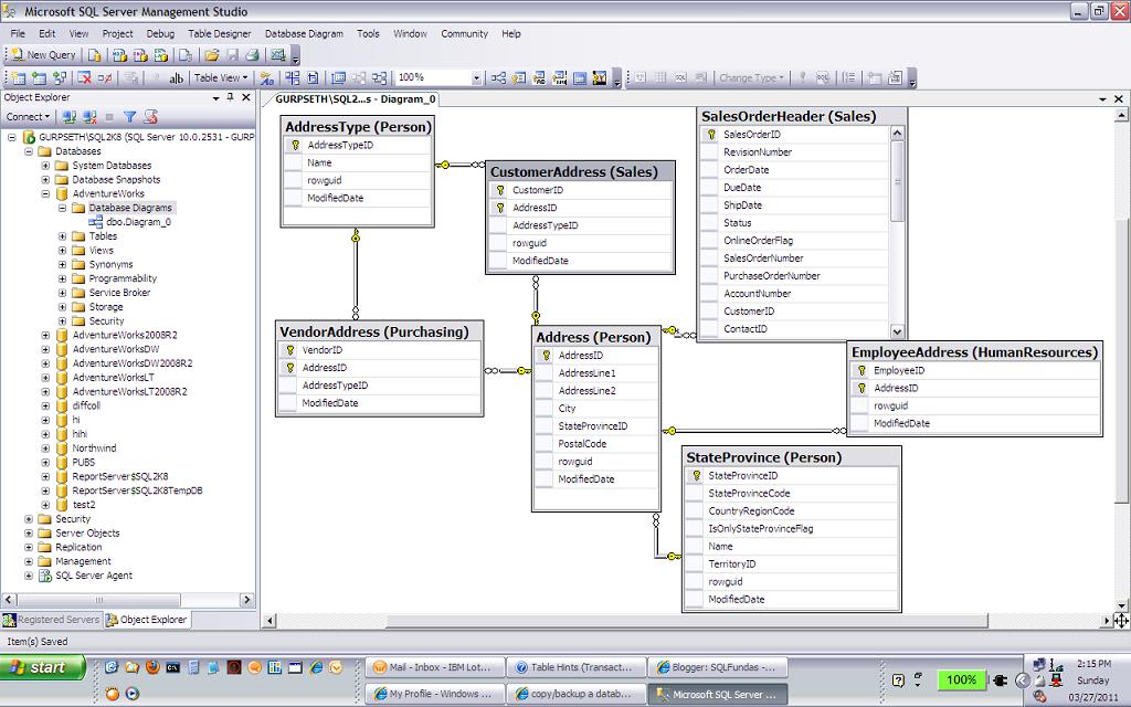 Как создать диаграмму базы данных sql server