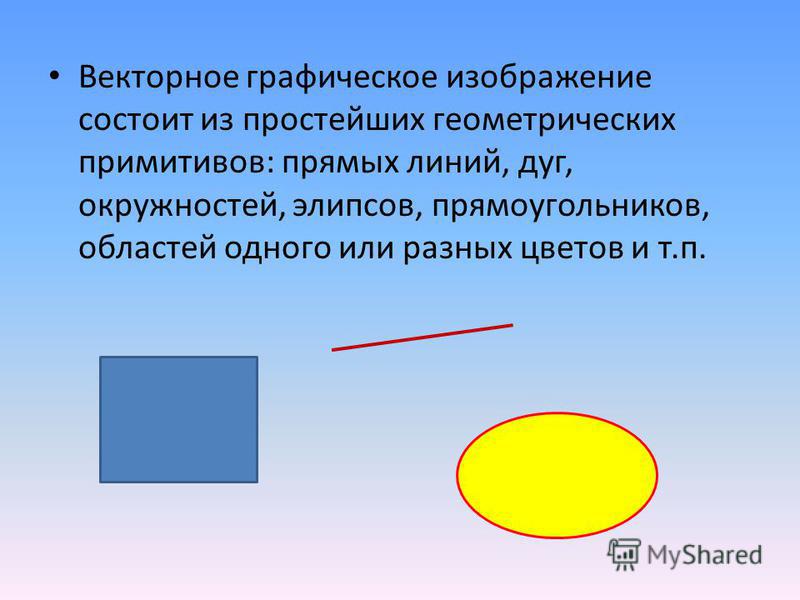 В векторной графике изображение состоит из