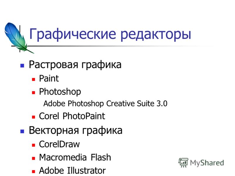 Редакторы растровой графики photoshop