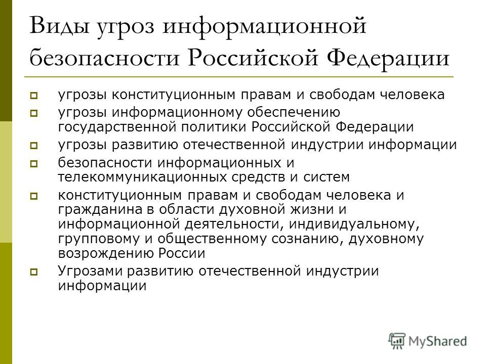 Источники угроз информационной безопасности рф схема