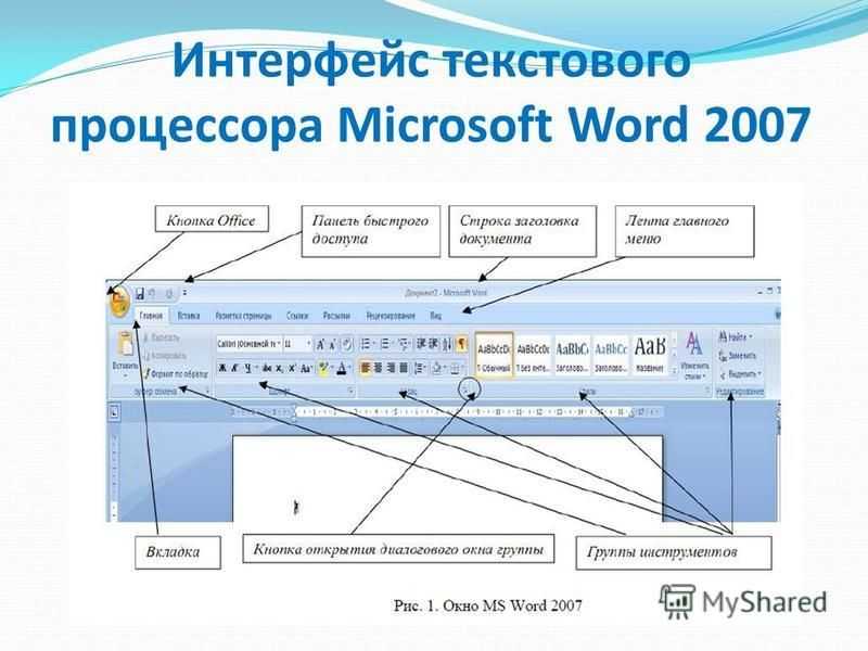 Какая часть интерфейса программы microsoft office word выделена на рисунке