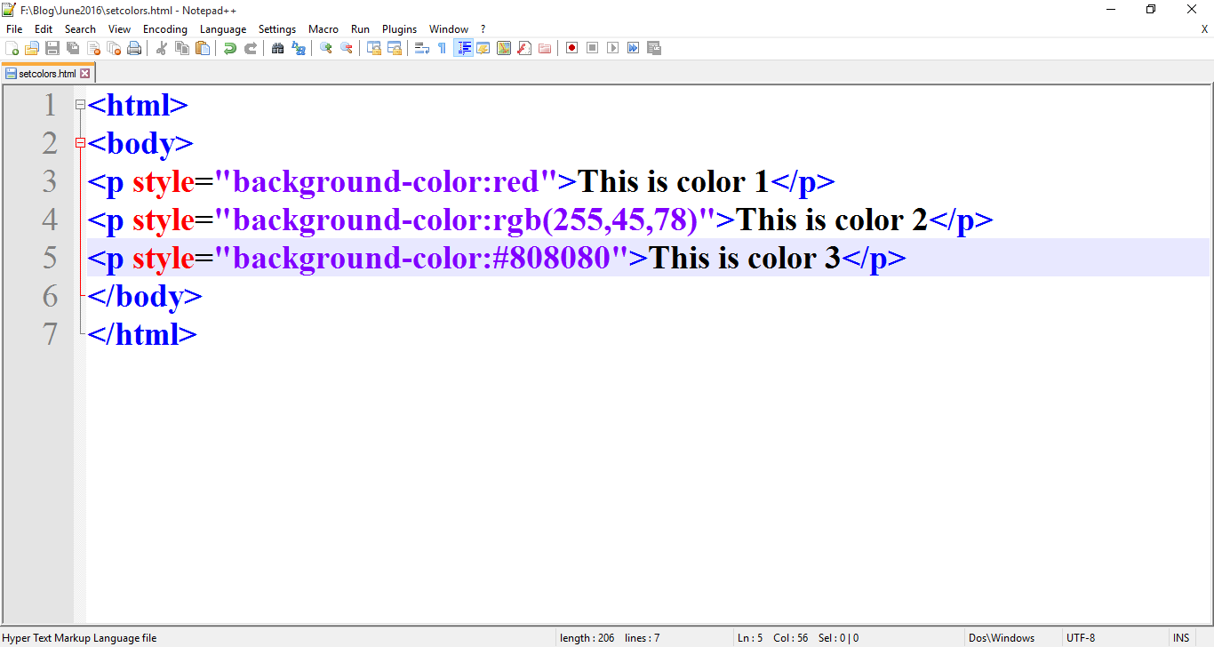 Цвет фона в html css