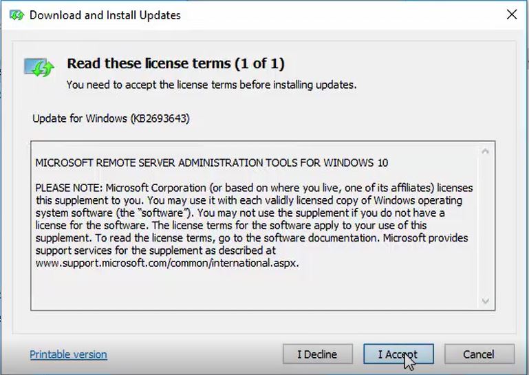 How to install Remote Server Administration Tools on Windows 10
