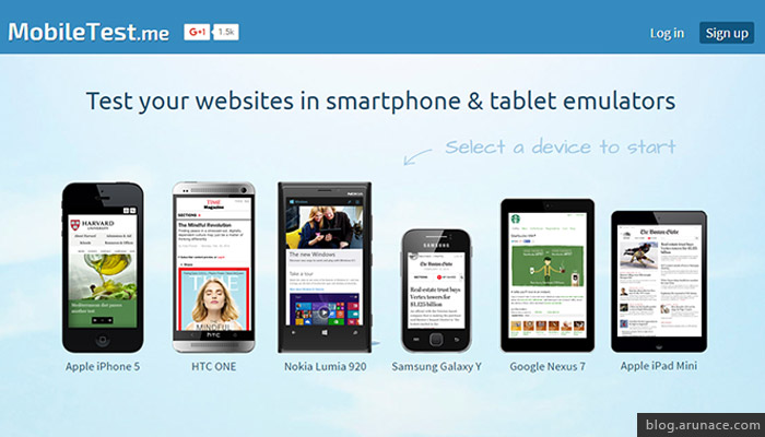 mobiletest.me - iPad iphone simulators - arunace
