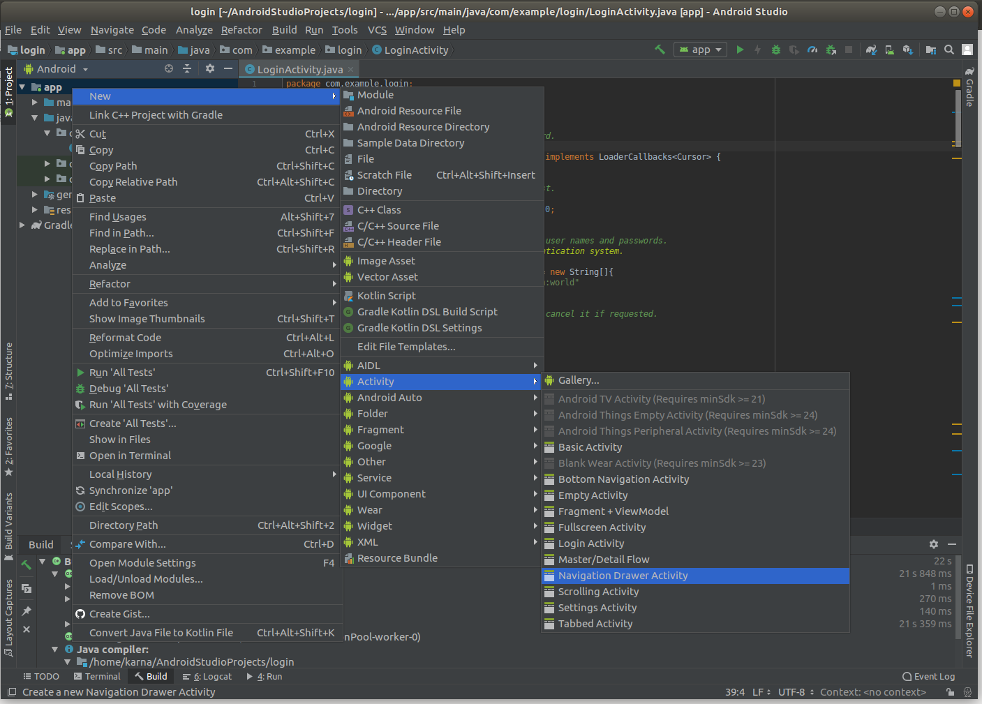 Java android studio