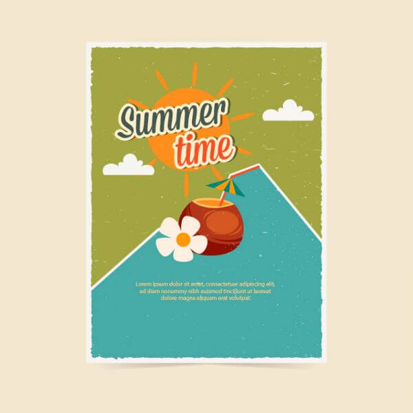 Summer retro poster vector