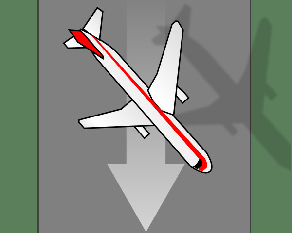 Orientation of the aircraft during forward slip maneuver