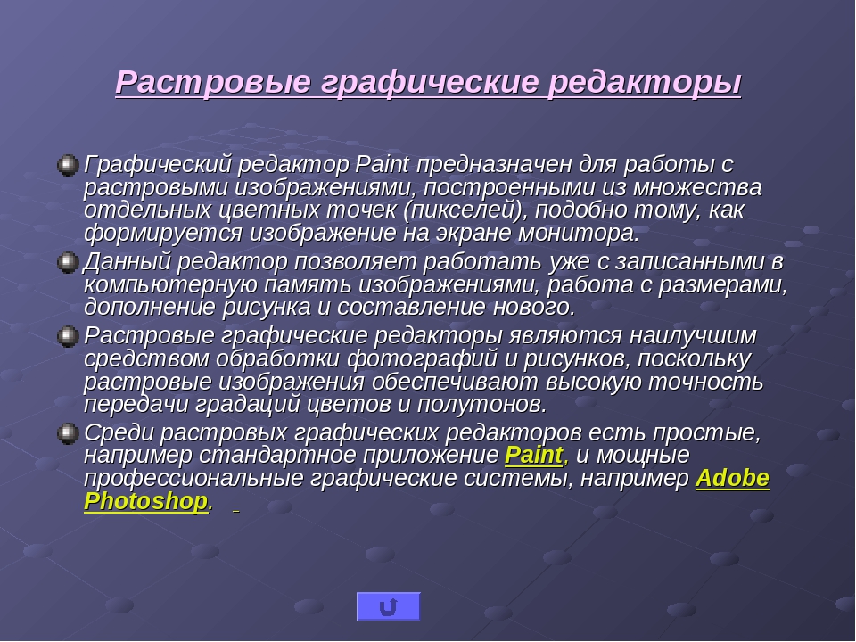 Растровый графический редактор предназначен для создания чертежей построение графиков