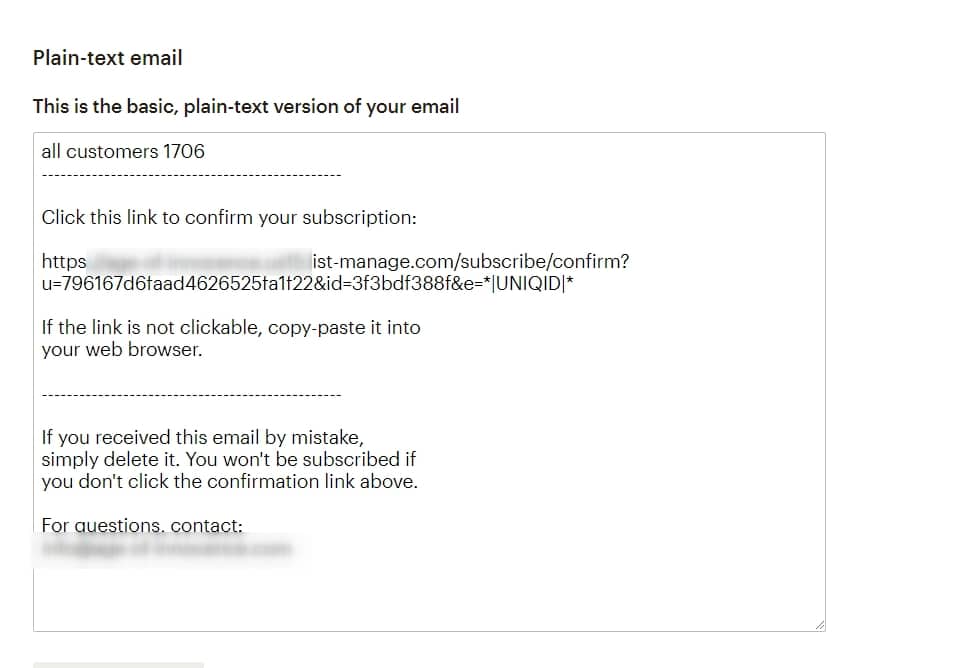 Настраиваем текстовую версию письма в MailChimp