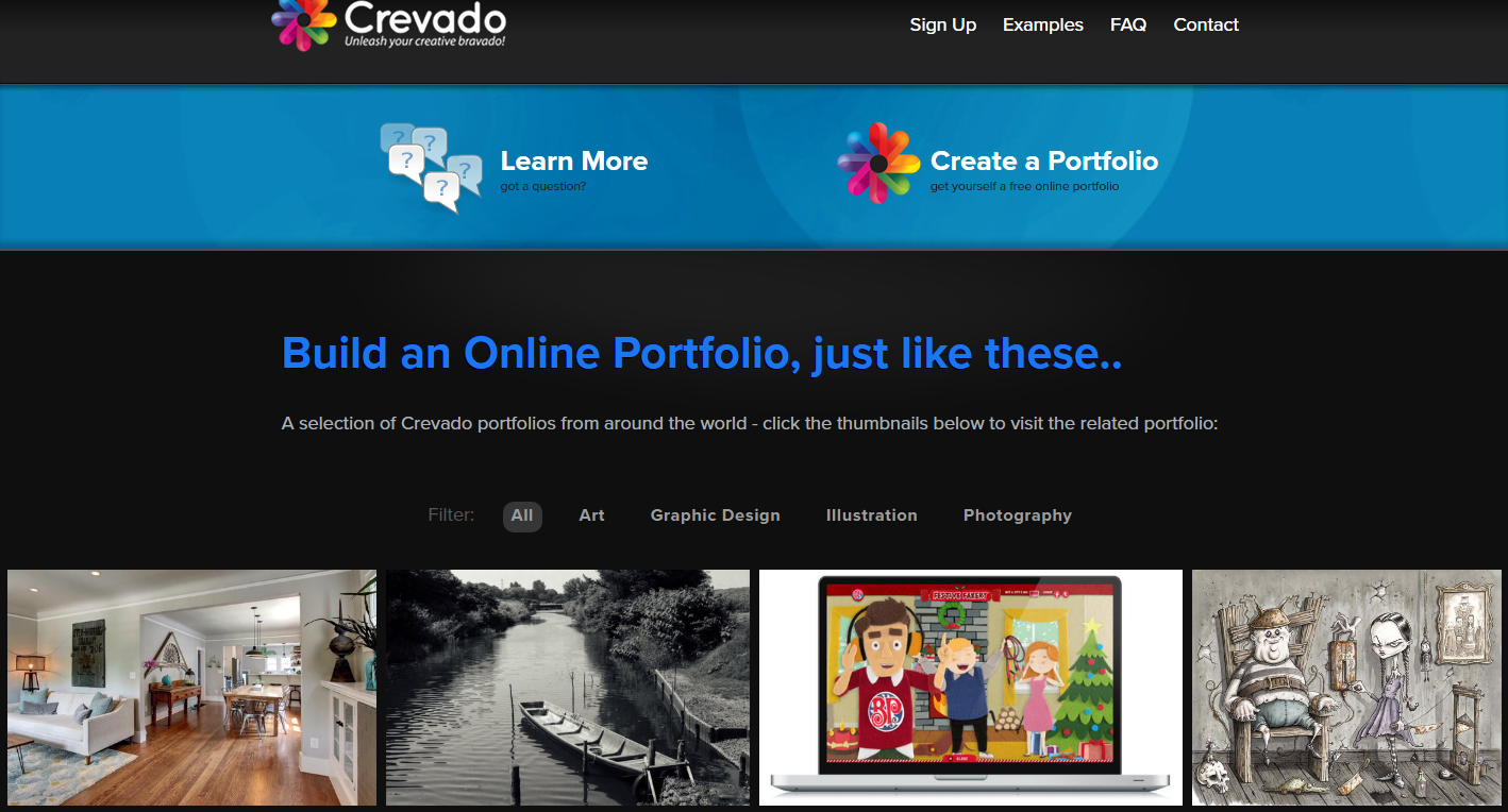 Best free online portfolio website Crevado