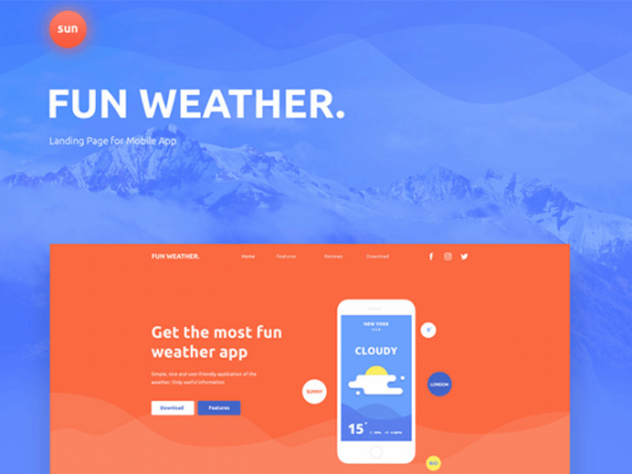 Fun Weather - A free landing page template