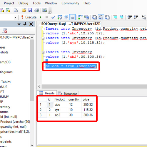 Формат команды insert в oracle sql