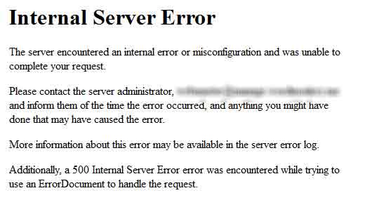 Устраняем ошибку Internal Server Error