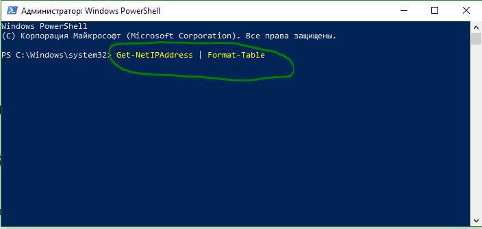 Список Ip адресов в виде таблице в PowerShell