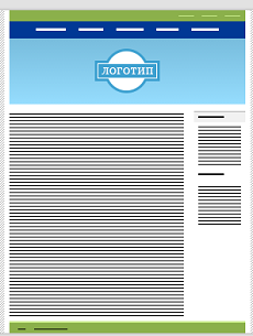 Макет сайта с узкой колонкой справа Макет сайта с узкой колонкой справа