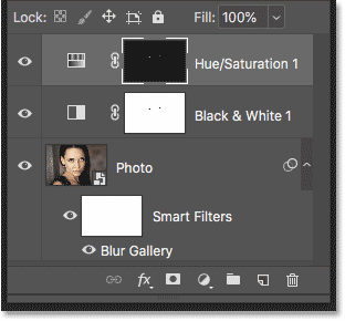 The Layers panel in Photoshop showing the layers inside the smart object