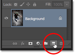 Clicking the New Layer icon in the Layers panel.