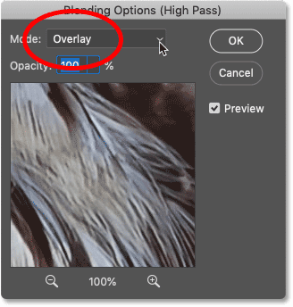 Sharpening the image by changing the High Pass filter