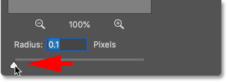 Setting the lowest Radius value in Photoshop