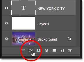 Photoshop Add Layer Styles icon in Layers panel