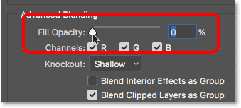 Fill Opacity in Photoshop Blending options