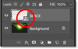The Type layer has been converted to a smart object in Photoshop