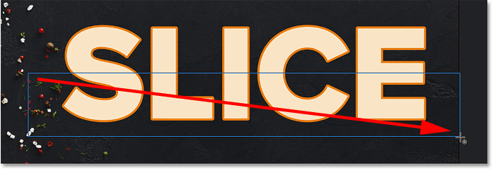 Drawing a rectangular path around the bottom half of the text in Photoshop