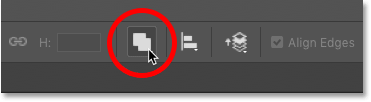 Clicking the Path Operations icon in Photoshop