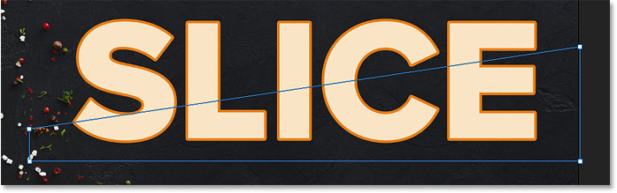 The top slice of the text appears in Photoshop