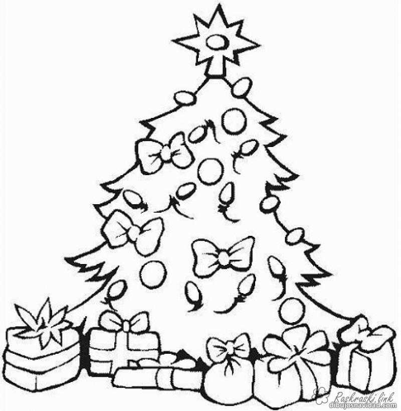 Раскраски черно-белые раскраски детям, черно-белые картинки, новый год, праздник, зима, елка