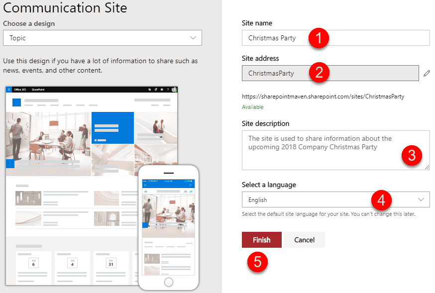 Communication Site in SharePoint