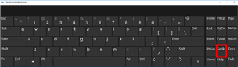 Экранная клавиатура Windows 10 с клавишей SCROLL LOCK