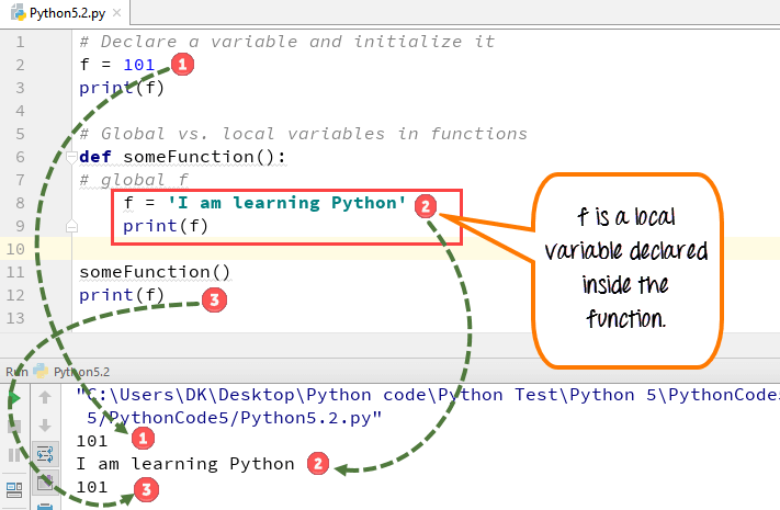 Переменные Python: объявление, объединение, глобальные и локальные