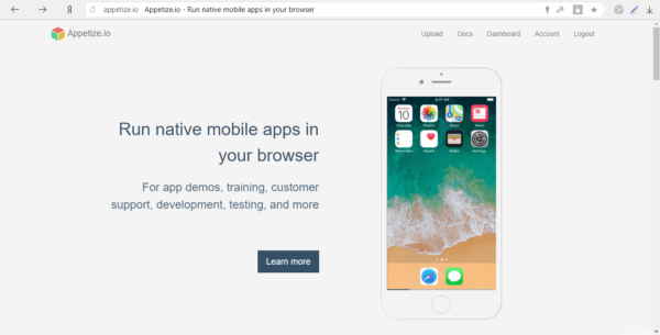Сервис Appetize.io