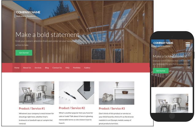 GoDaddy Managed WordPress Sample Contractor Website Theme