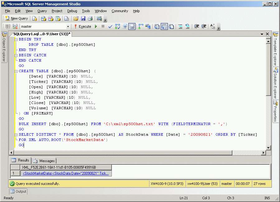 Xml sql запросы