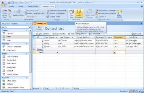 база данных access