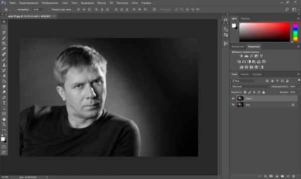 Как обработать фото в фотошопе черно белое фото